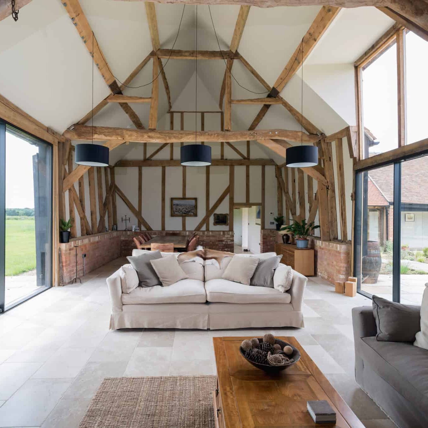 Oxford,UK,Windows and sofa in modern living room Windows and sofa in modern living room